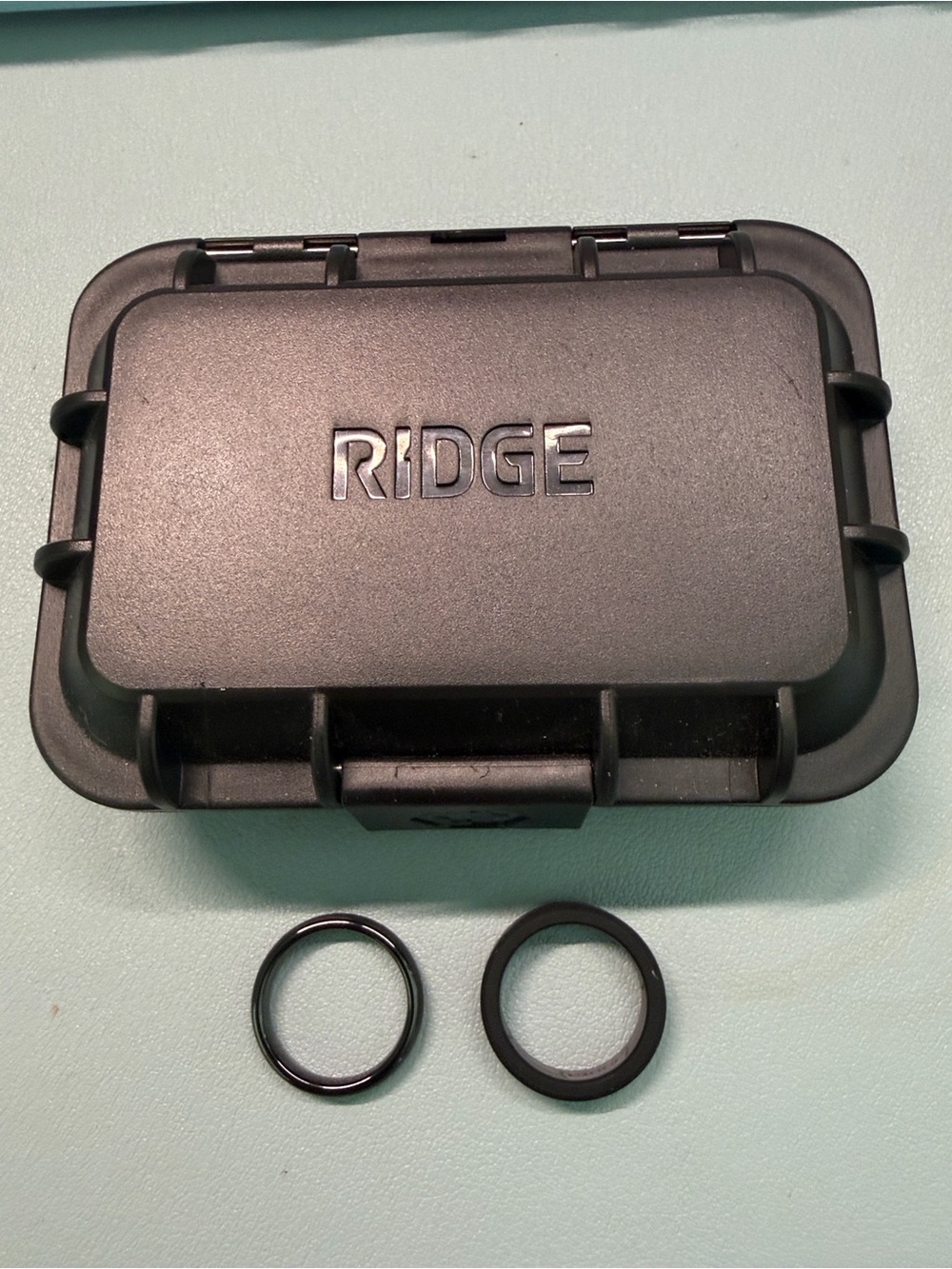 RIDGE Rings 4mm Royal Black Tungsten & Matching Silicon Bands with Case